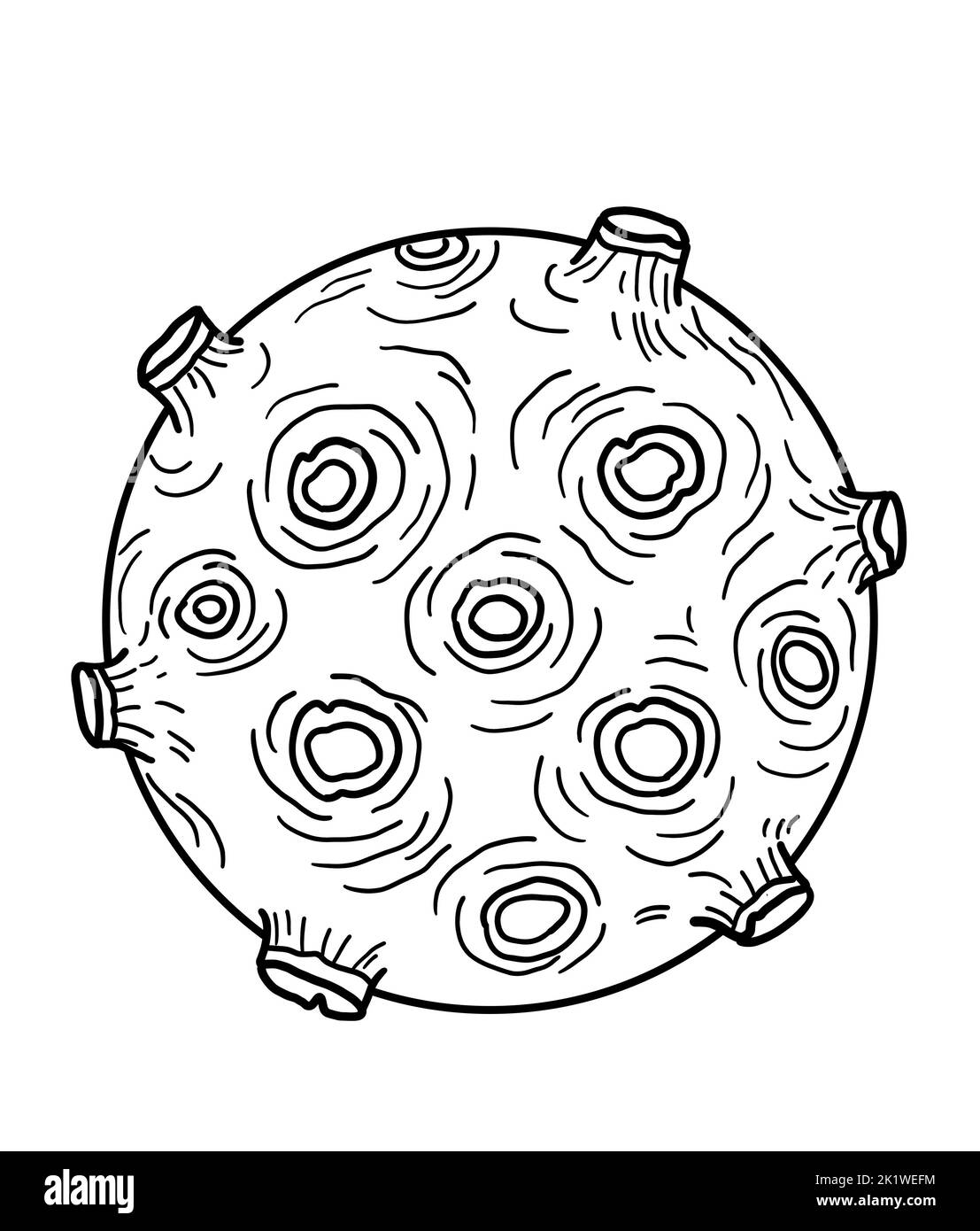 Un disegno del cartone animato di fantasia di illustrazione di una stella del pianeta. Foto Stock