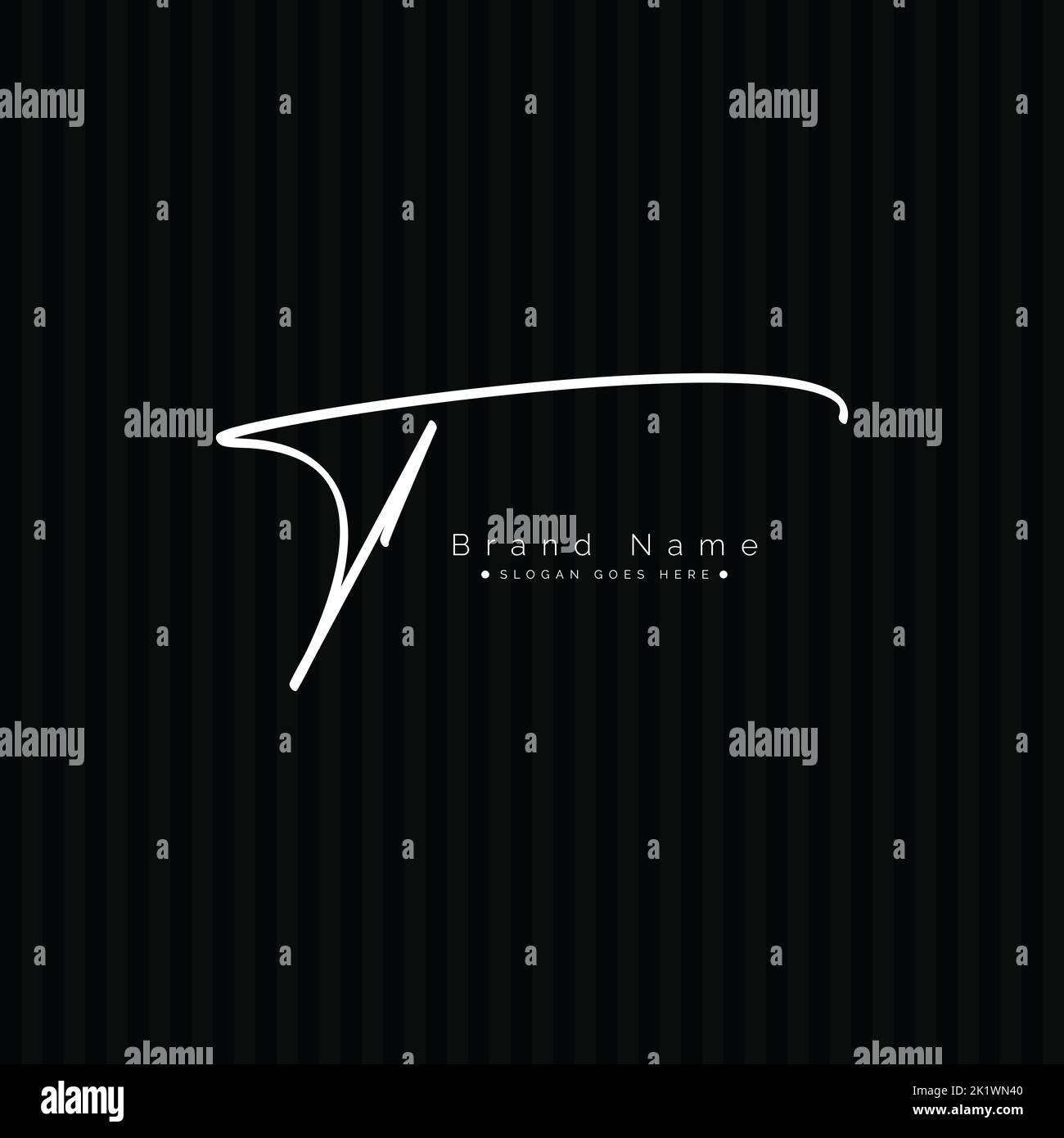 Logo della firma in lettera T - Logo iniziale in lettera T - il logo per il nome dell'azienda inizia con la lettera T. Illustrazione Vettoriale