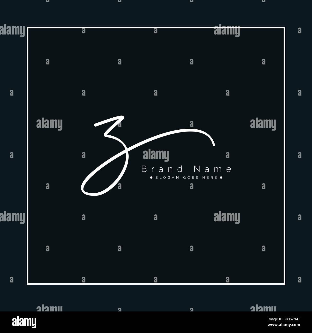 Z Letter Signature Logo - alfabeto iniziale per Z - Logo Z disegnato a mano Illustrazione Vettoriale