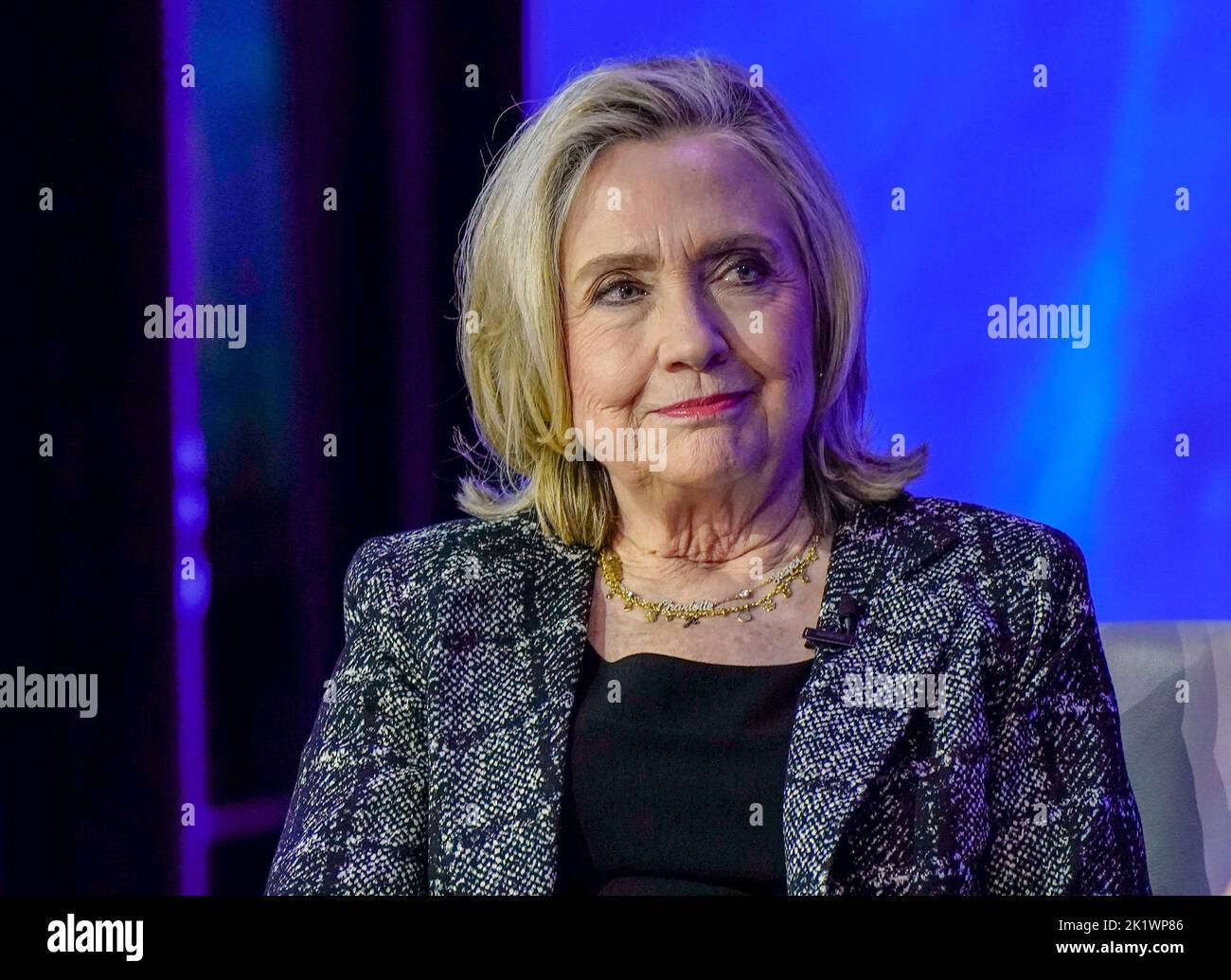 09/20/2022 New York City, New York Secertary Hillary Clinton durante la 2022 Clinton Global Initiative tenutasi all'Hilton Midtown Martedì 20 settembre 2022 a New York City. Foto di Jennifer Graylock-Alamy News 917-519-7666 Foto Stock