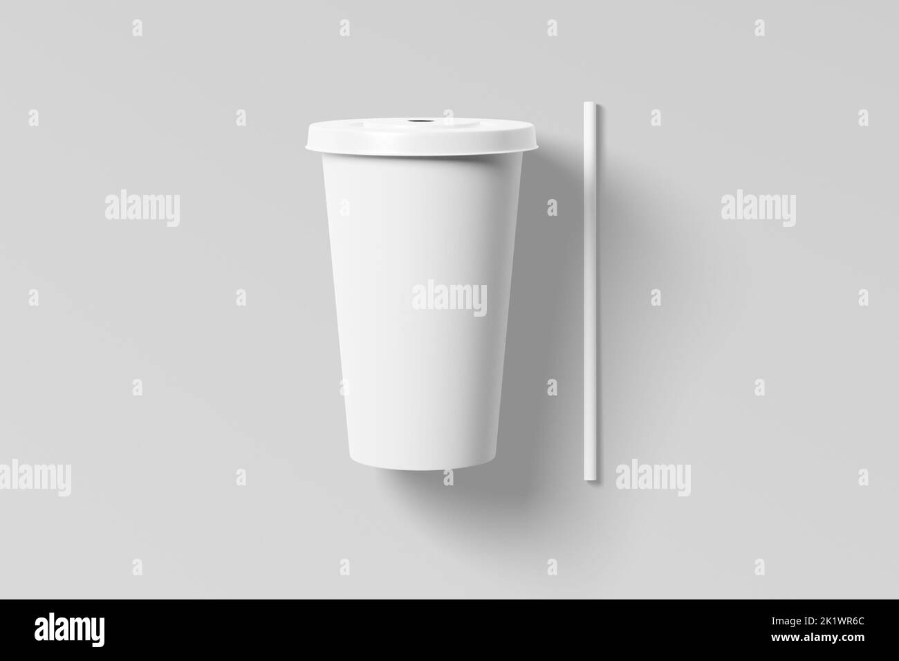 Tazza di bevanda di carta bianco bianco bianco 3D Mockup rendering Foto Stock