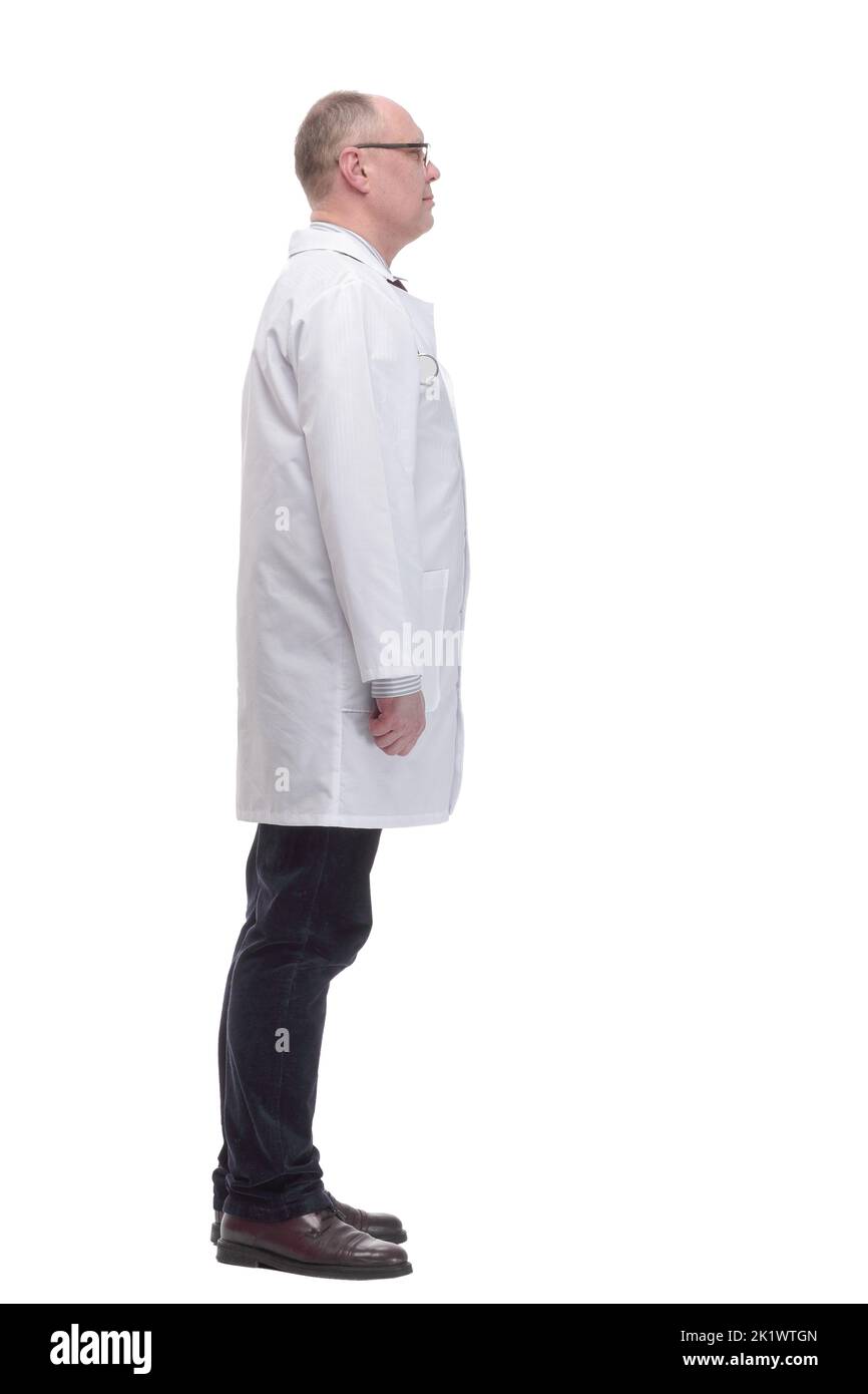 medico maturo qualificato in un cappotto bianco . Foto Stock