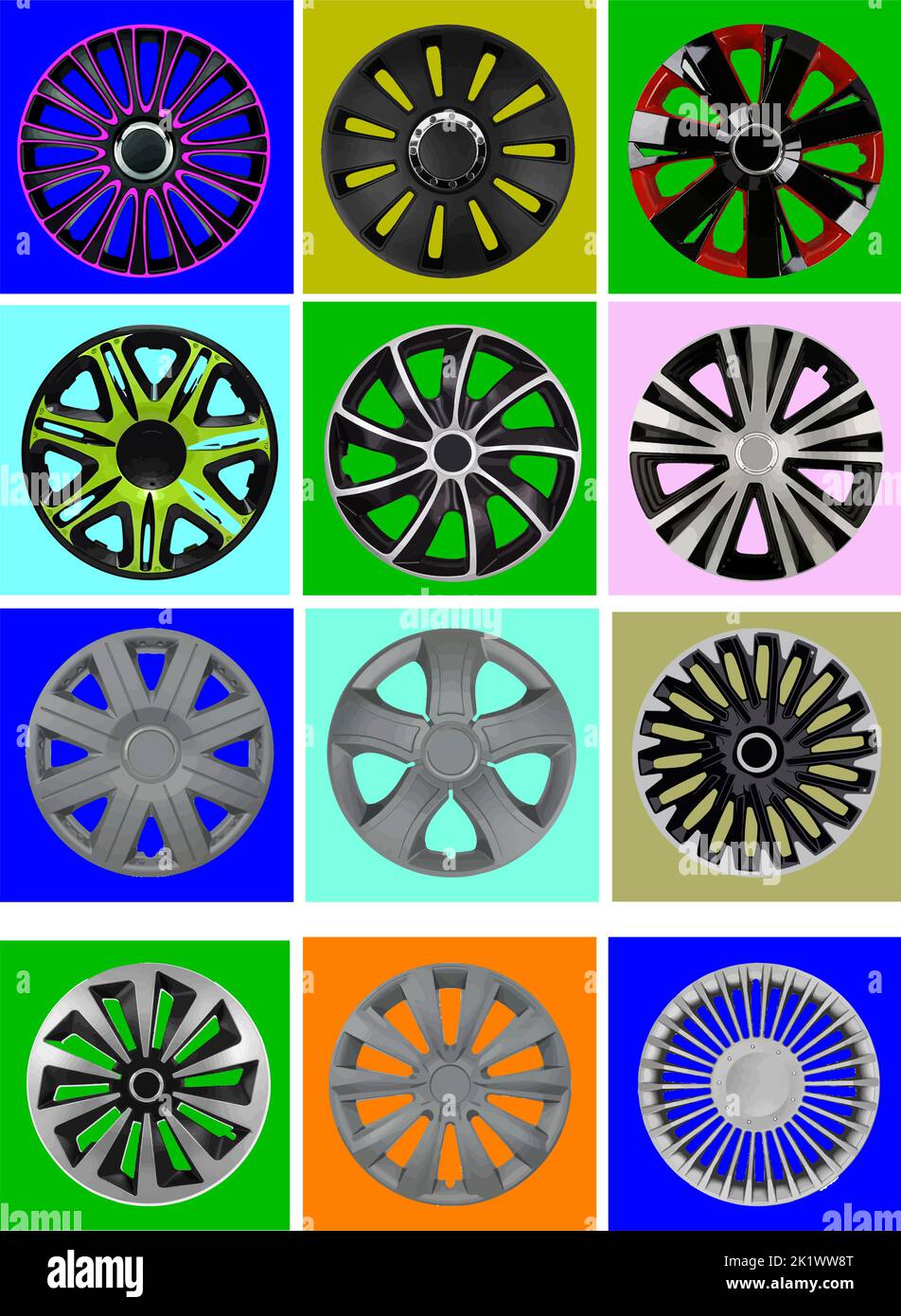 Auto decorativo a ruote coperte. Piastra. Illustrazione Vettoriale Illustrazione Vettoriale