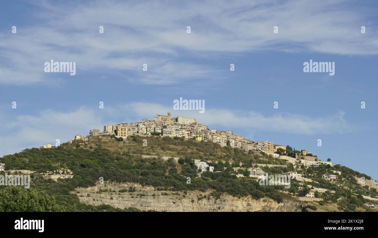 Prospettiva di S. Angelo Romano, comune italiano, Città Metropolitana di Roma, Lazio, Italia, Europa Foto Stock