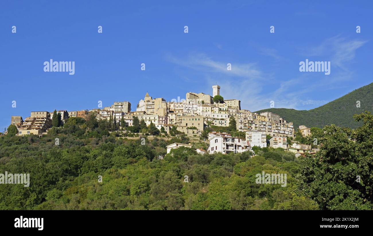 Prospettiva di Palombara Sabina, città metropolitana di Roma, Lazio, Italia Foto Stock
