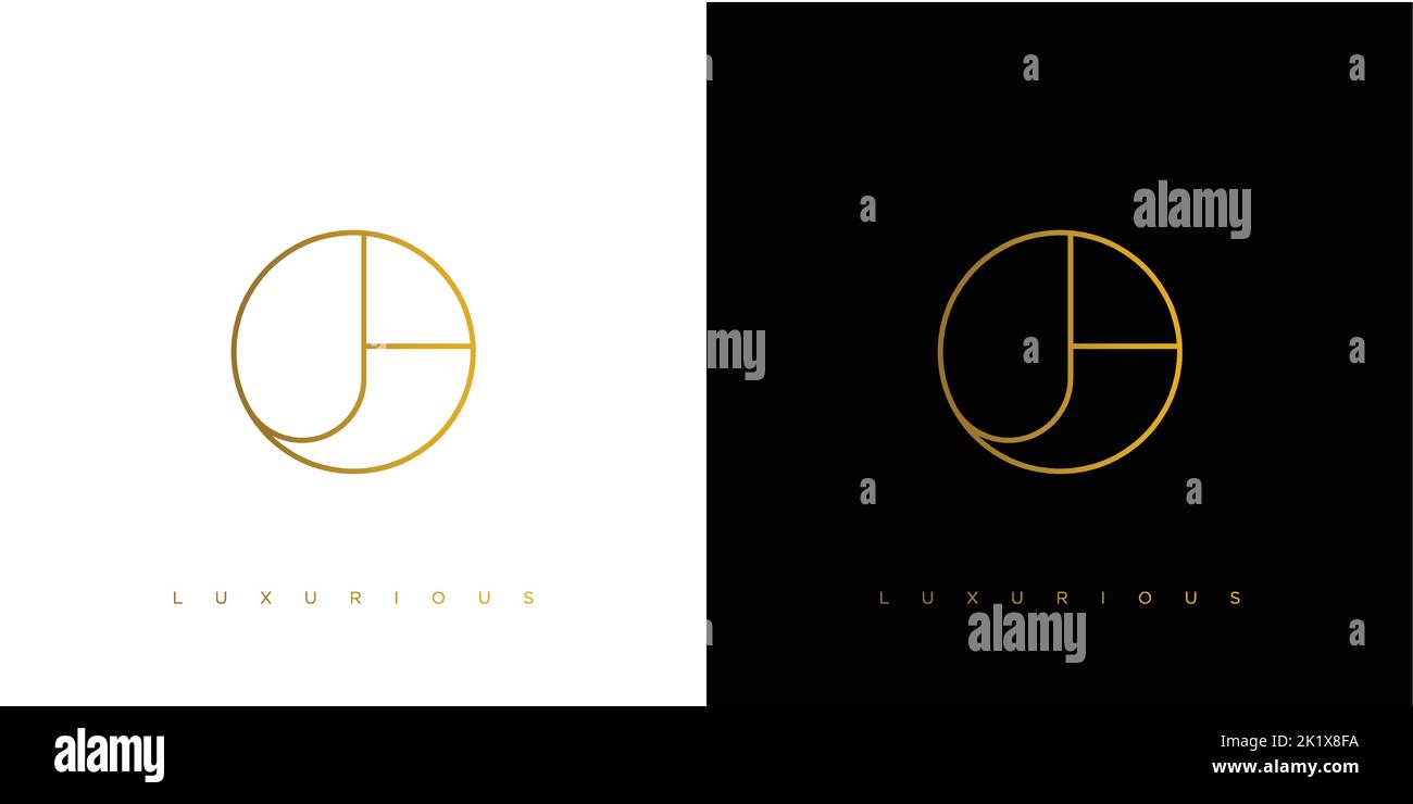 Design moderno e di lusso con logo JA Illustrazione Vettoriale