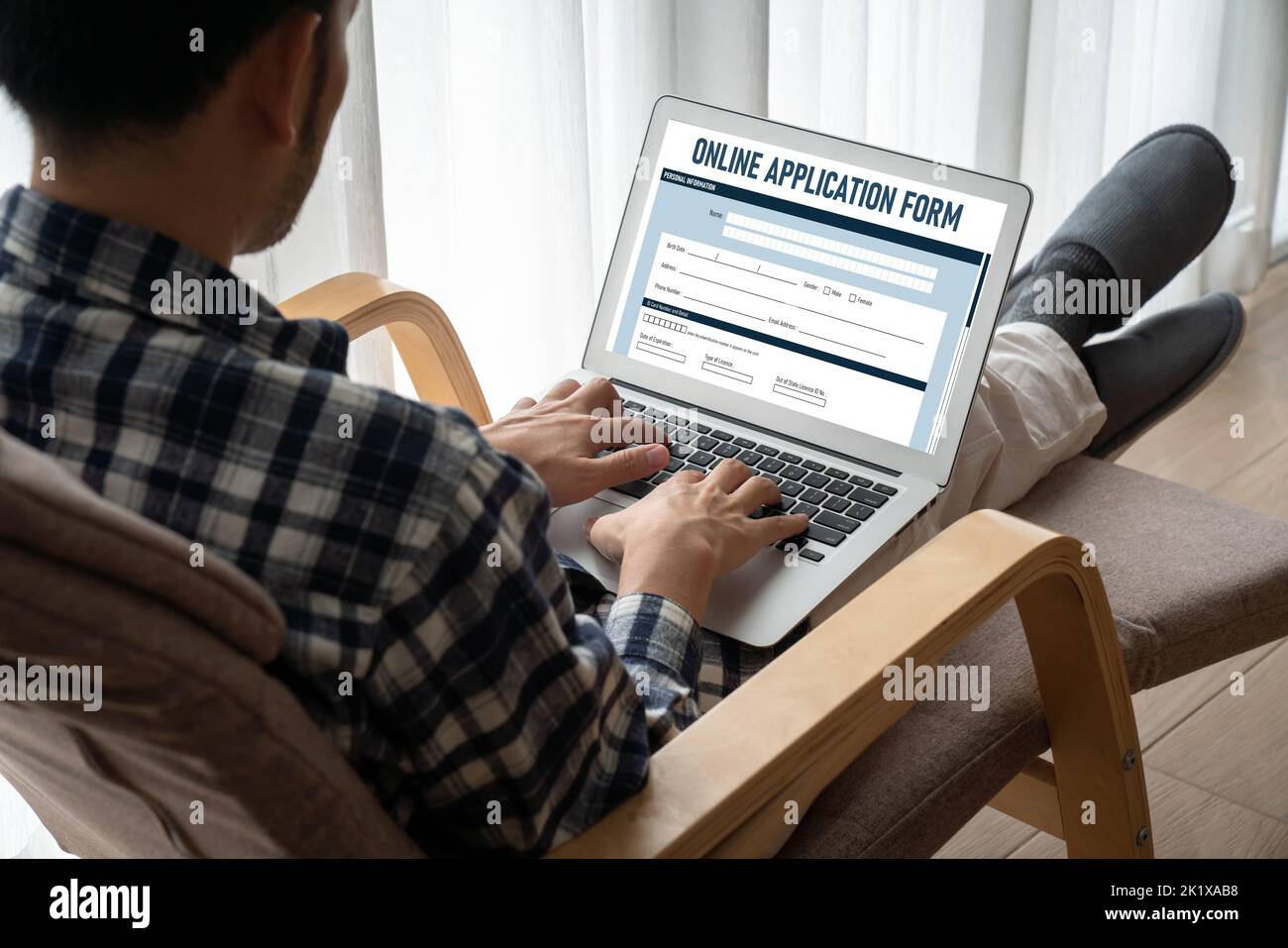 Modulo di richiesta on line per la registrazione di muschio sul sito internet Foto Stock
