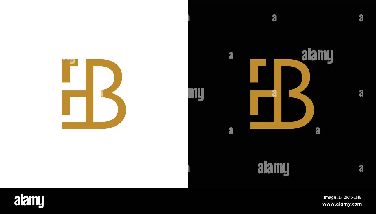 Moderno e unico HB iniziale logo design astratto Illustrazione Vettoriale