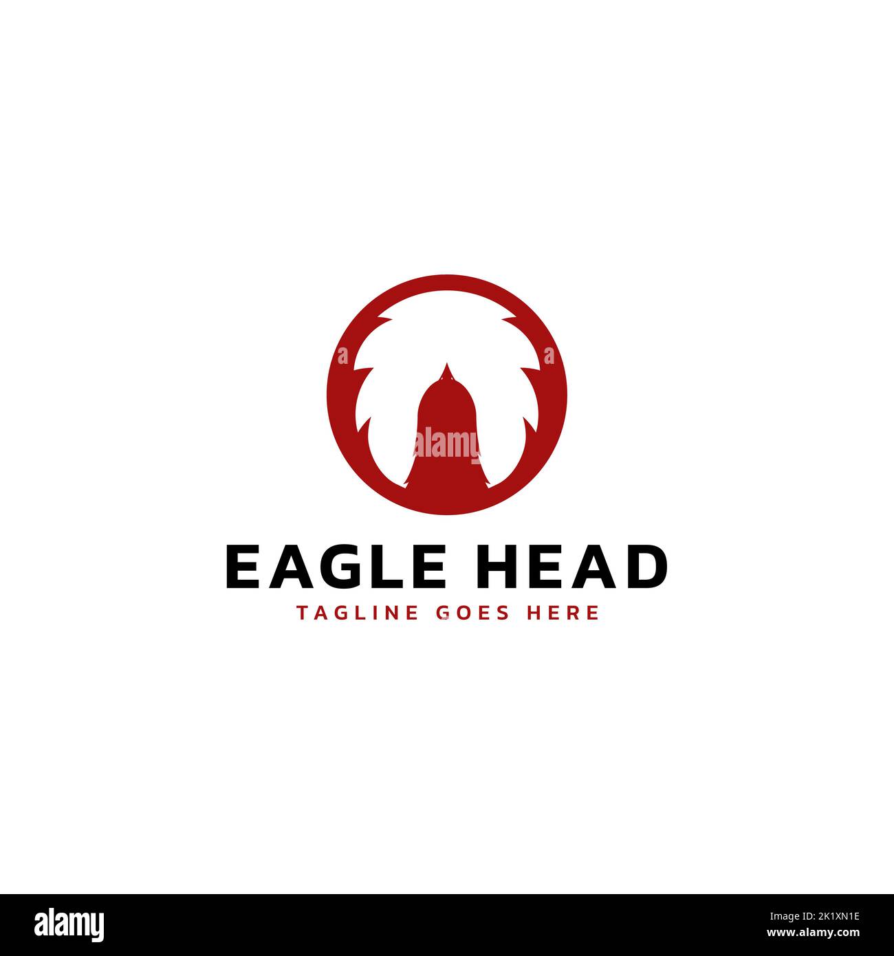 Design semplice con logo Eagle Head. Logo isolato aquila. Formato vettoriale. Illustrazione Vettoriale