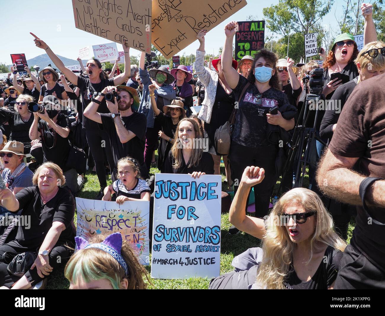 Women's March4Justice Rally Parliament House, 15 marzo 2021 Foto Stock