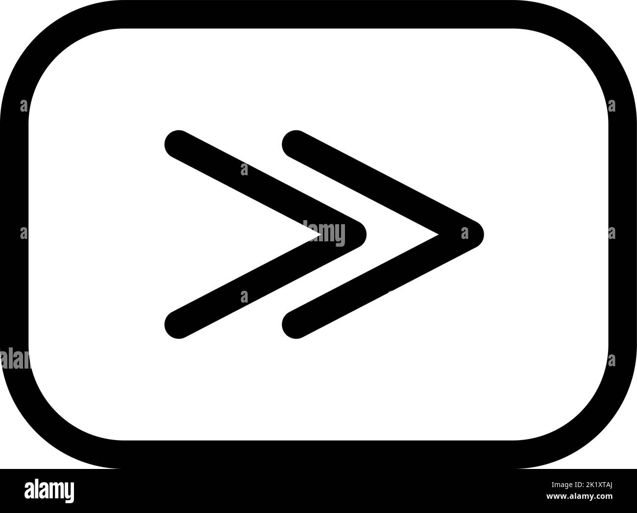 Icona del logo vettoriale di avanzamento rapido. Stile Symbol in Line Art per elementi di design, presentazione, siti Web o app mobili. Illustrazione dei segnali. Grafica pixel Illustrazione Vettoriale
