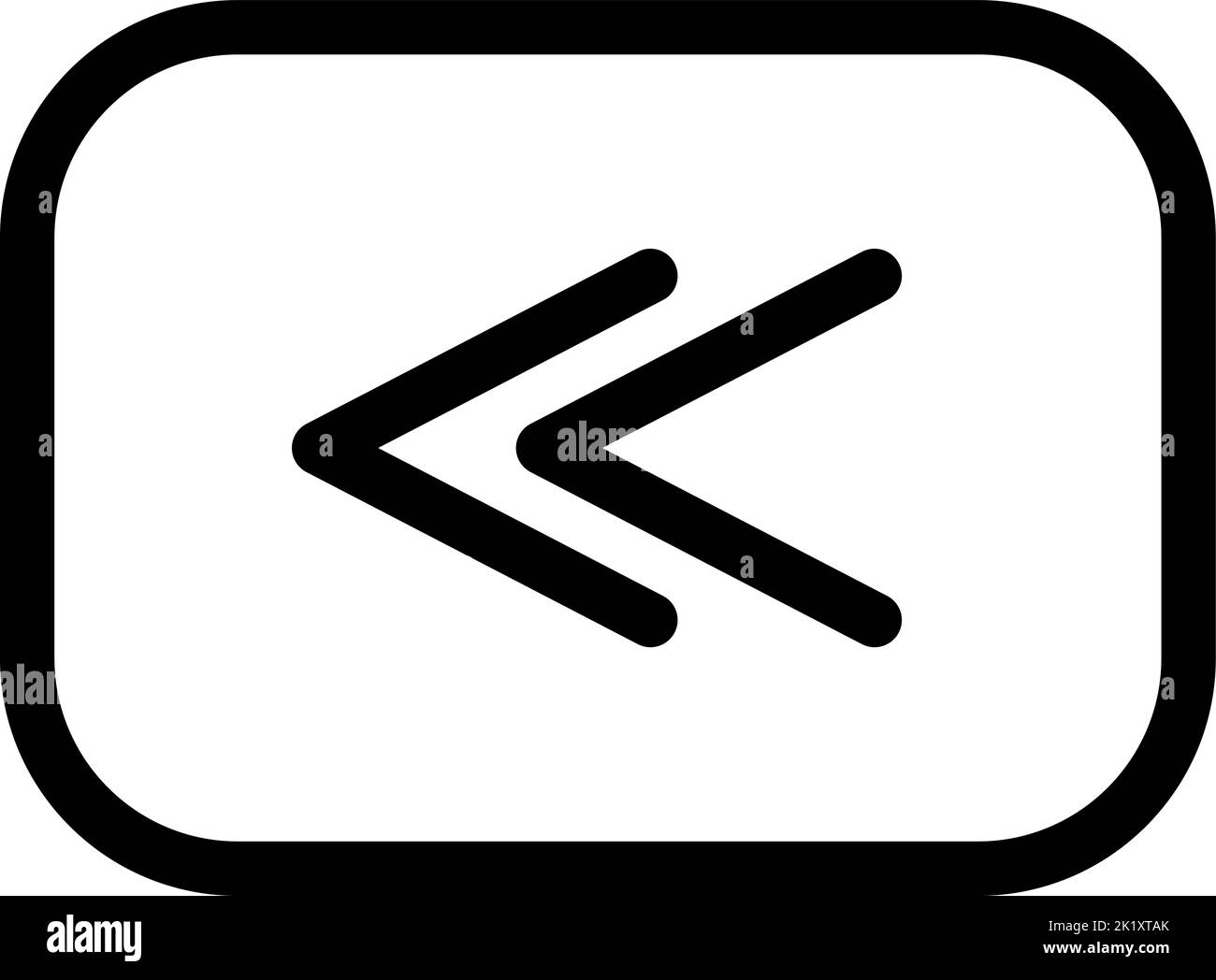 Icona del logo Professional Vector rewind. Stile Fast Symbol in Line Art per elementi di design, presentazione di siti Web o applicazioni mobili. Illustrazione dei segnali. Pixel Illustrazione Vettoriale