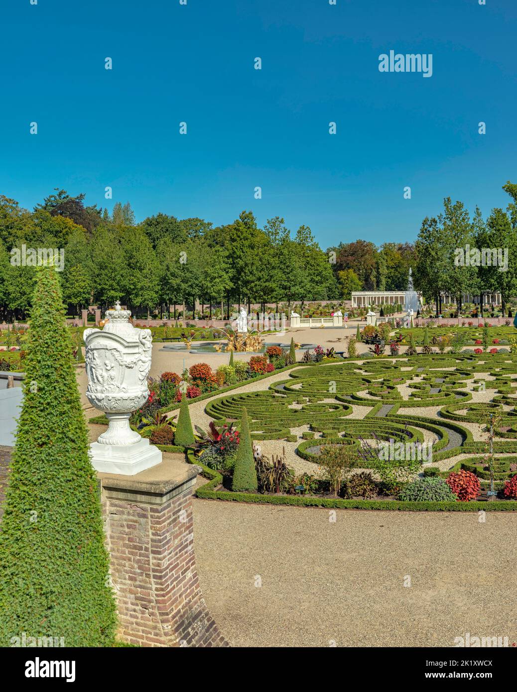 Il giardino barocco formale del palazzo Het Loo Foto Stock