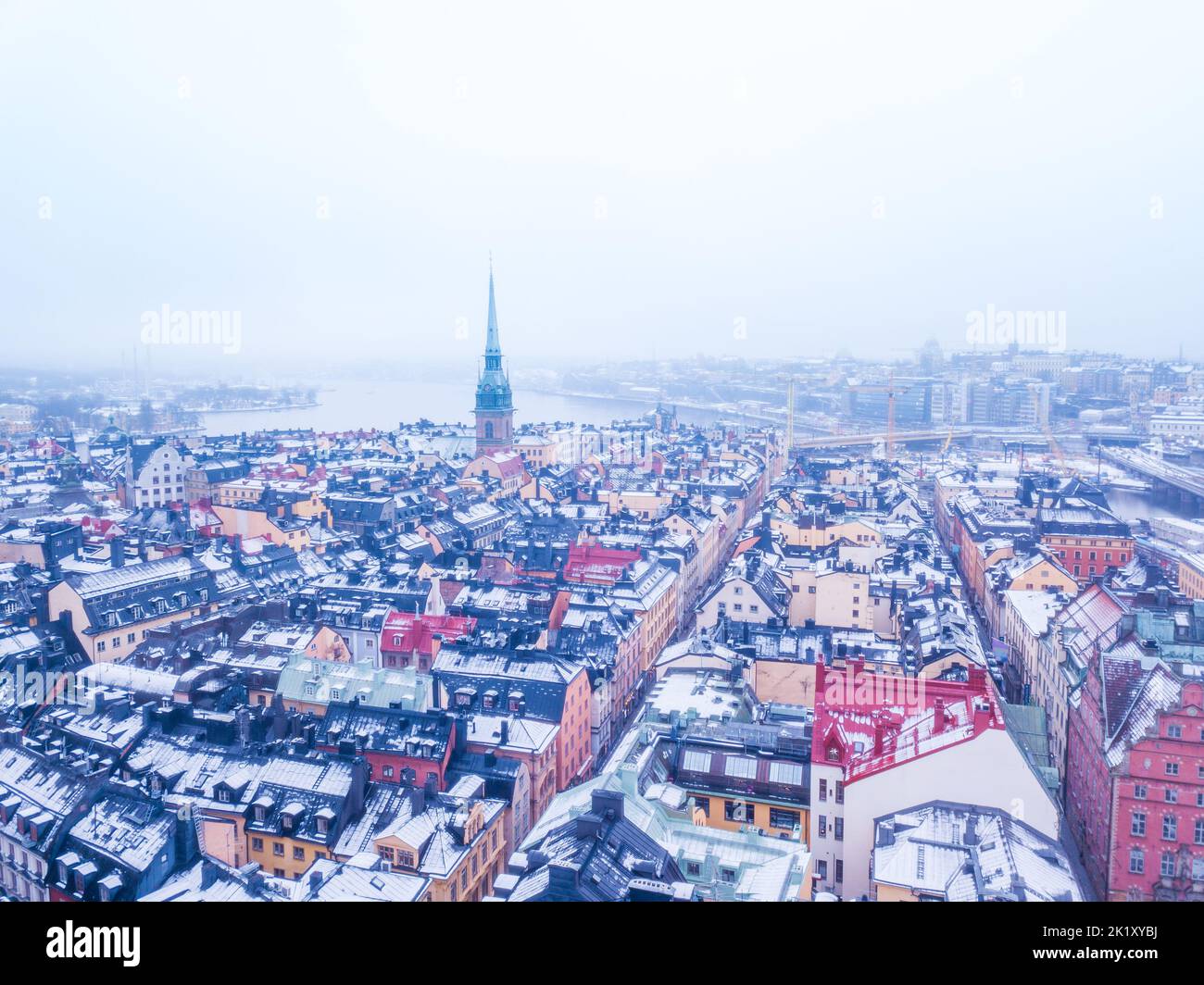 Inverno a Stoccolma - Svezia Drone View Foto Stock