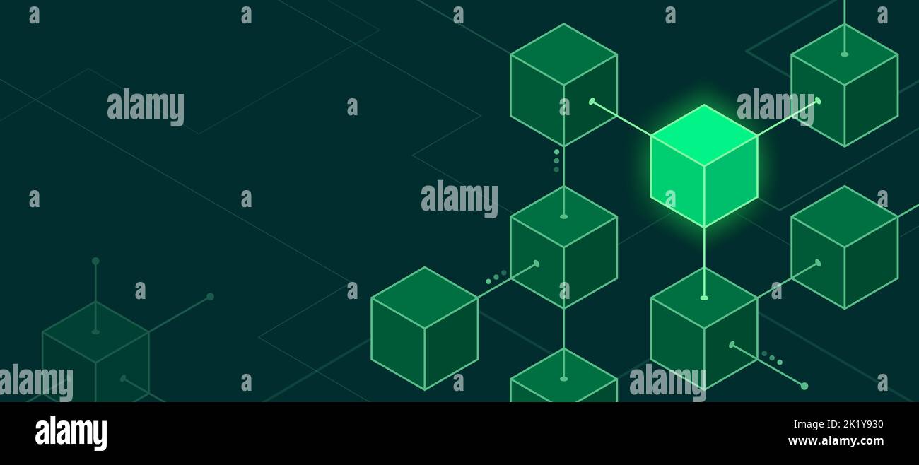 Convalida dei blocchi nella catena di blocchi e nella contabilità digitale, background tecnologico con spazio di copia Illustrazione Vettoriale