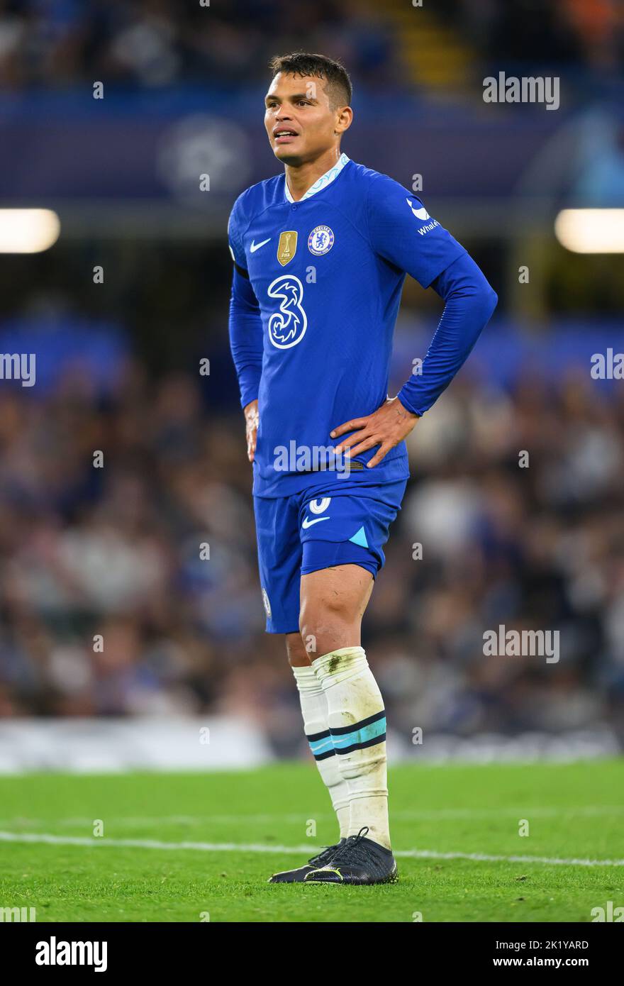 14 set 2022 - Chelsea contro RB Salzburg - UEFA Champions League - Gruppo e - Stamford Bridge Thiago Silva di Chelsea durante la partita della Champions League a Stamford Bridge. Foto : Mark Pain / Alamy Live News Foto Stock