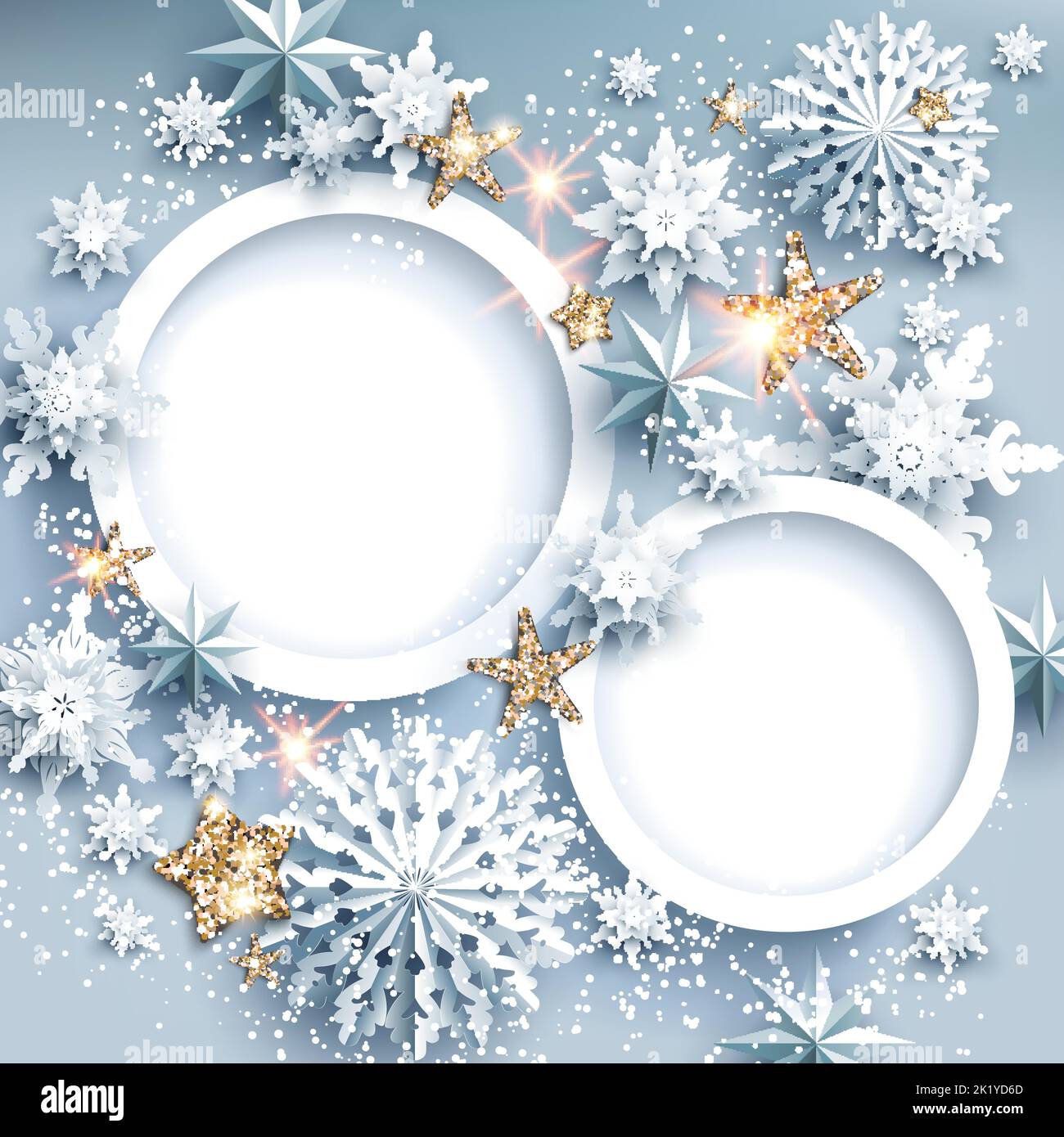 Ghirlanda Di Bandierine Fiocchi Di Neve Blu E Bianche | 9 Metri Di Tessuto | Decorazioni Natalizie E Invernali | 36 Bandiere