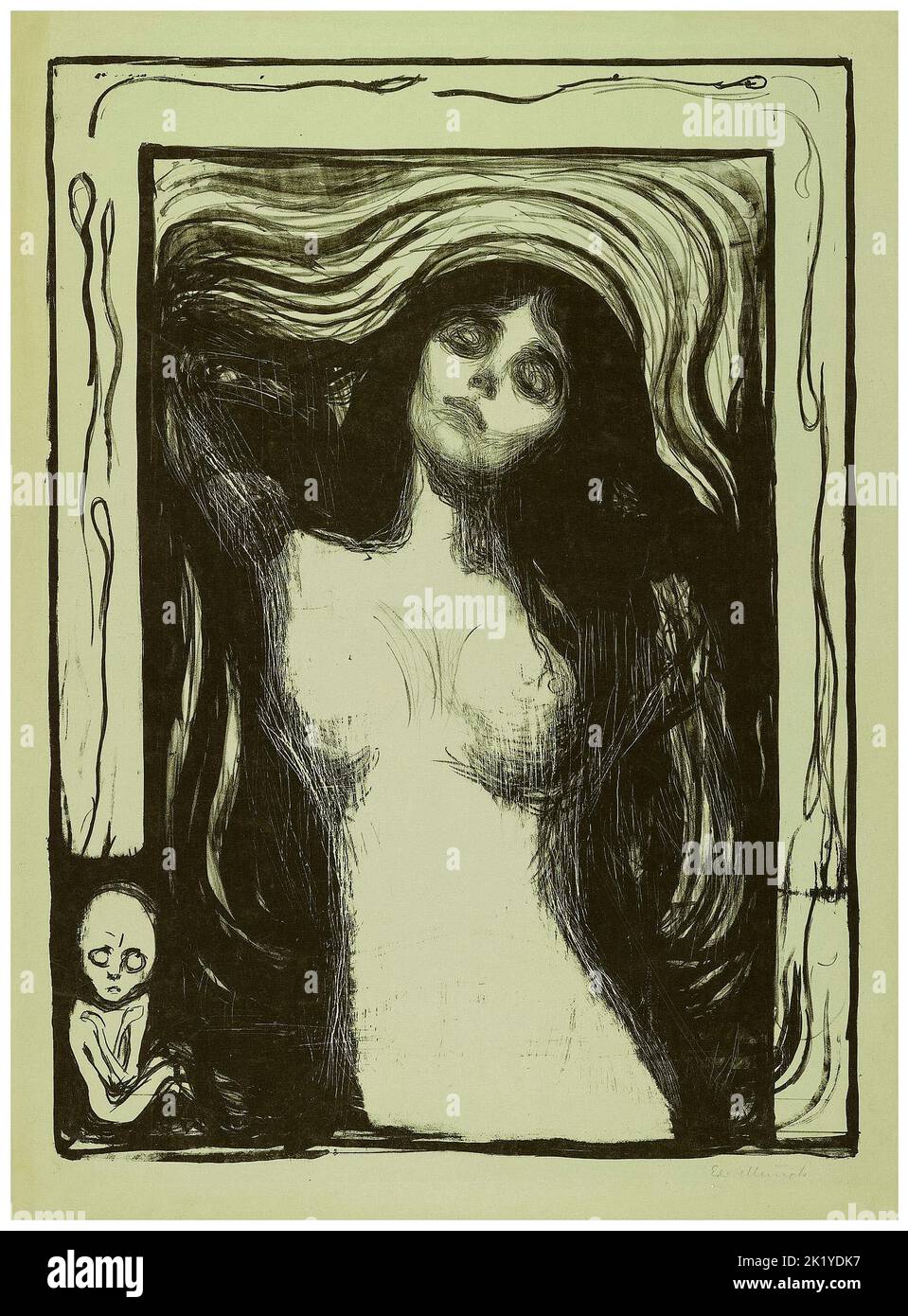 Edvard Munch, Liebendes Weib (Madonna), (Donna amorevole), stampa litografica, 1895-1902 Foto Stock