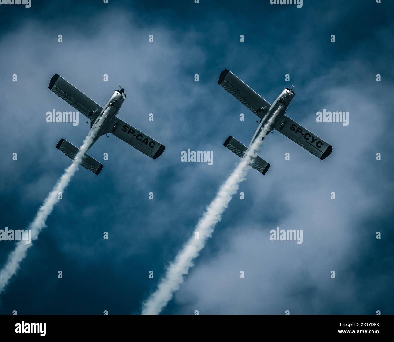 Una mostra in aereo di un festival di aviazione a Cracovia, Polonia Foto Stock