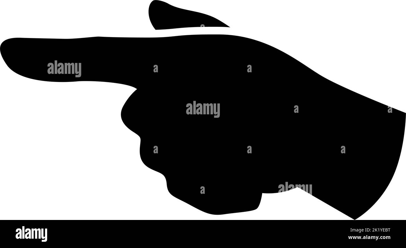 Dito indice che punta verso sinistra. Indice posteriore rivolto a sinistra. Indicazione verso sinistra. Vettore su sfondo trasparente Illustrazione Vettoriale