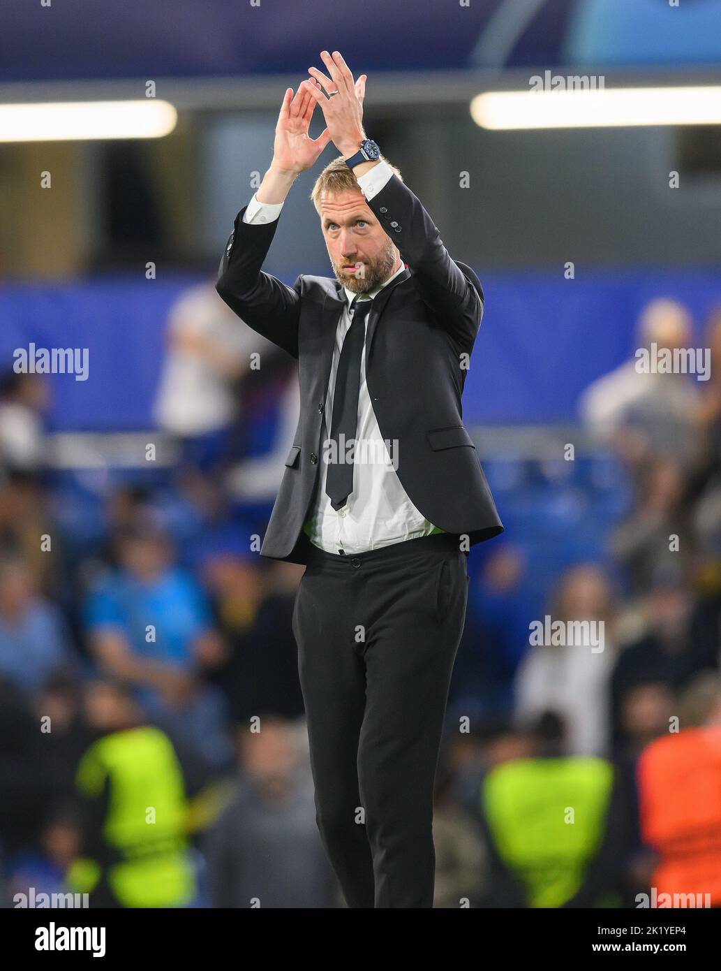 14 set 2022 - Chelsea contro RB Salzburg - UEFA Champions League - Gruppo e - Stamford Bridge Chelsea Manager Graham Potter durante la partita della Champions League a Stamford Bridge. Foto : Mark Pain / Alamy Live News Foto Stock