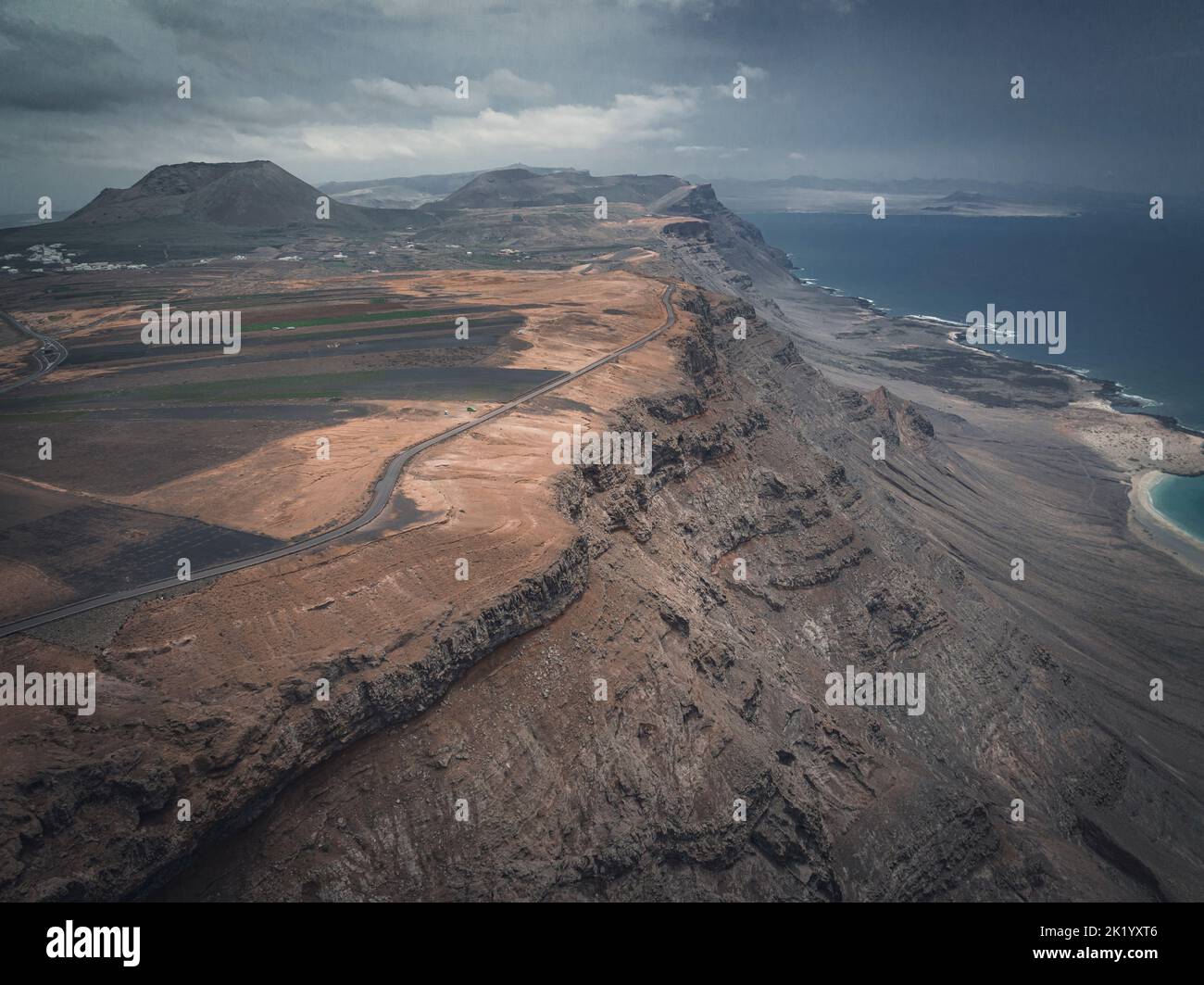 la graciosa cova dalla vista aerea Foto Stock