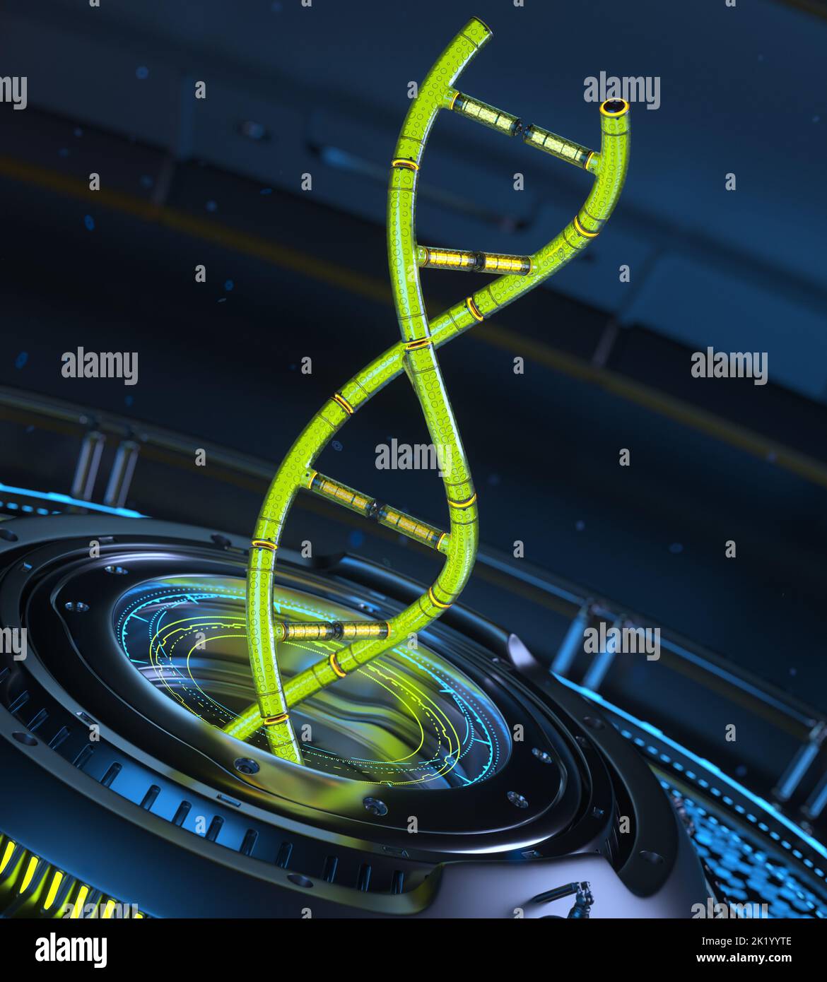 CiberDNA artificiale. 3D illustrazione Foto Stock
