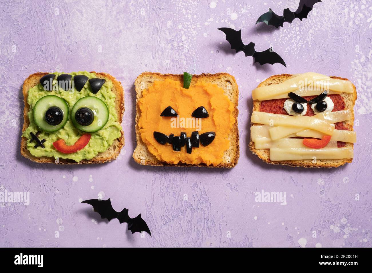 Divertimento Halloween mostri toast Foto Stock