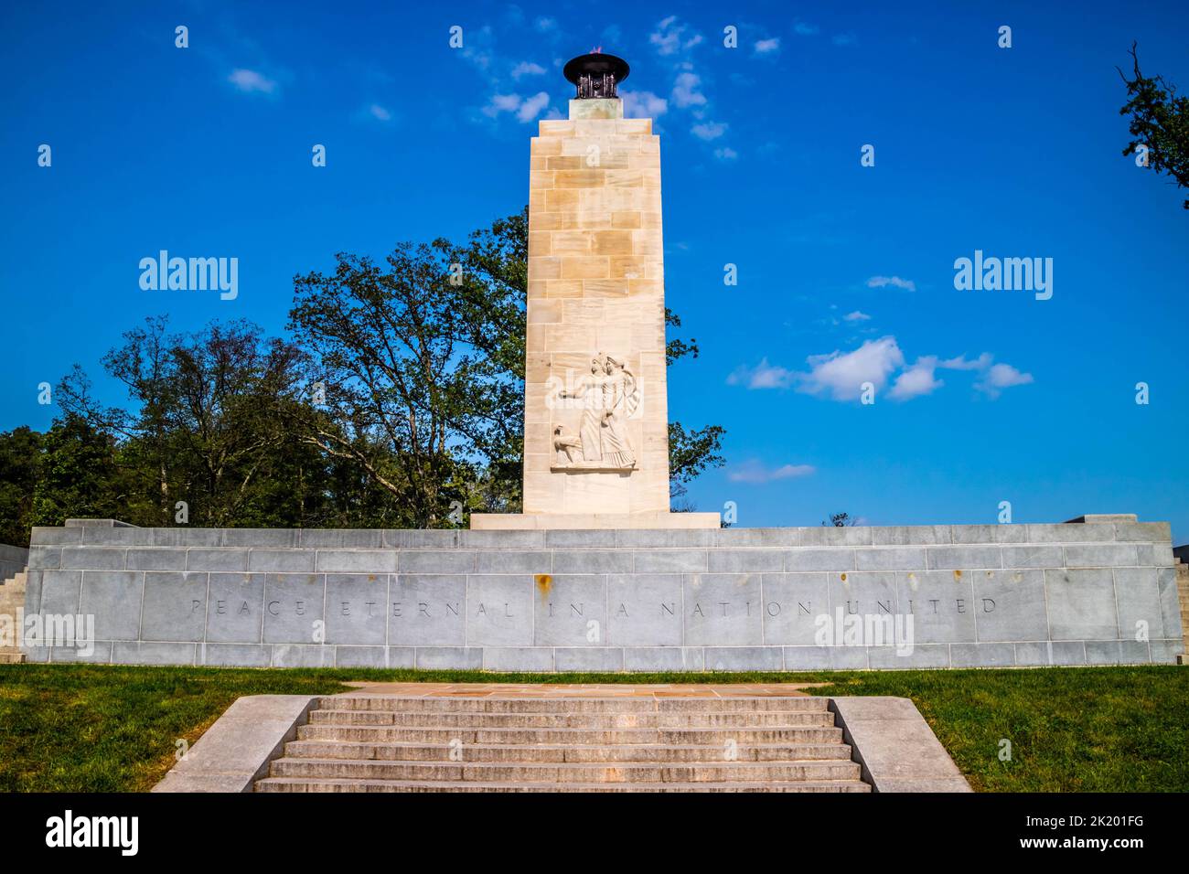 Eterna luce Peace Memorial a Gettysburg, Pennsylvania Foto Stock