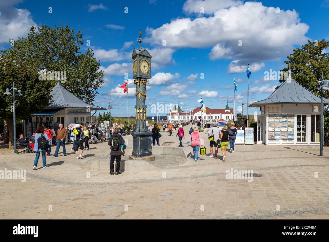 Storico mare pause dalla stazione balneare di Ahlbeck Foto Stock