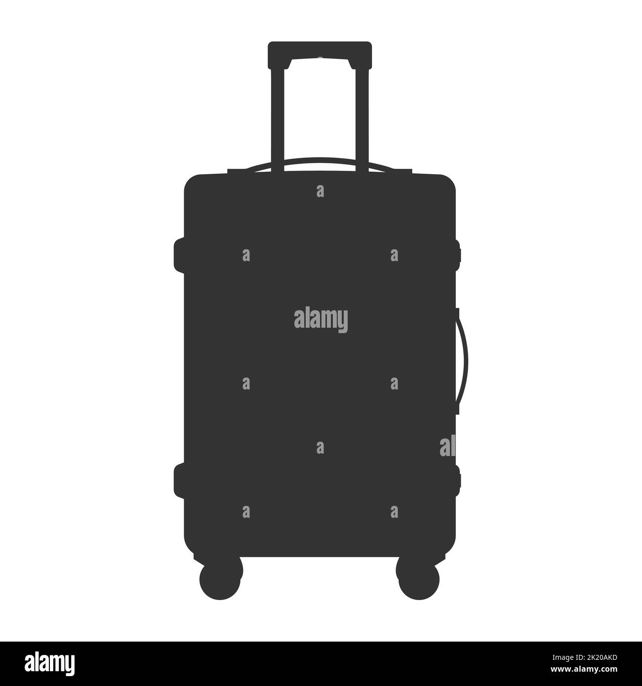 silhouette a valigia isolata su sfondo bianco, illustrazione vettoriale Illustrazione Vettoriale