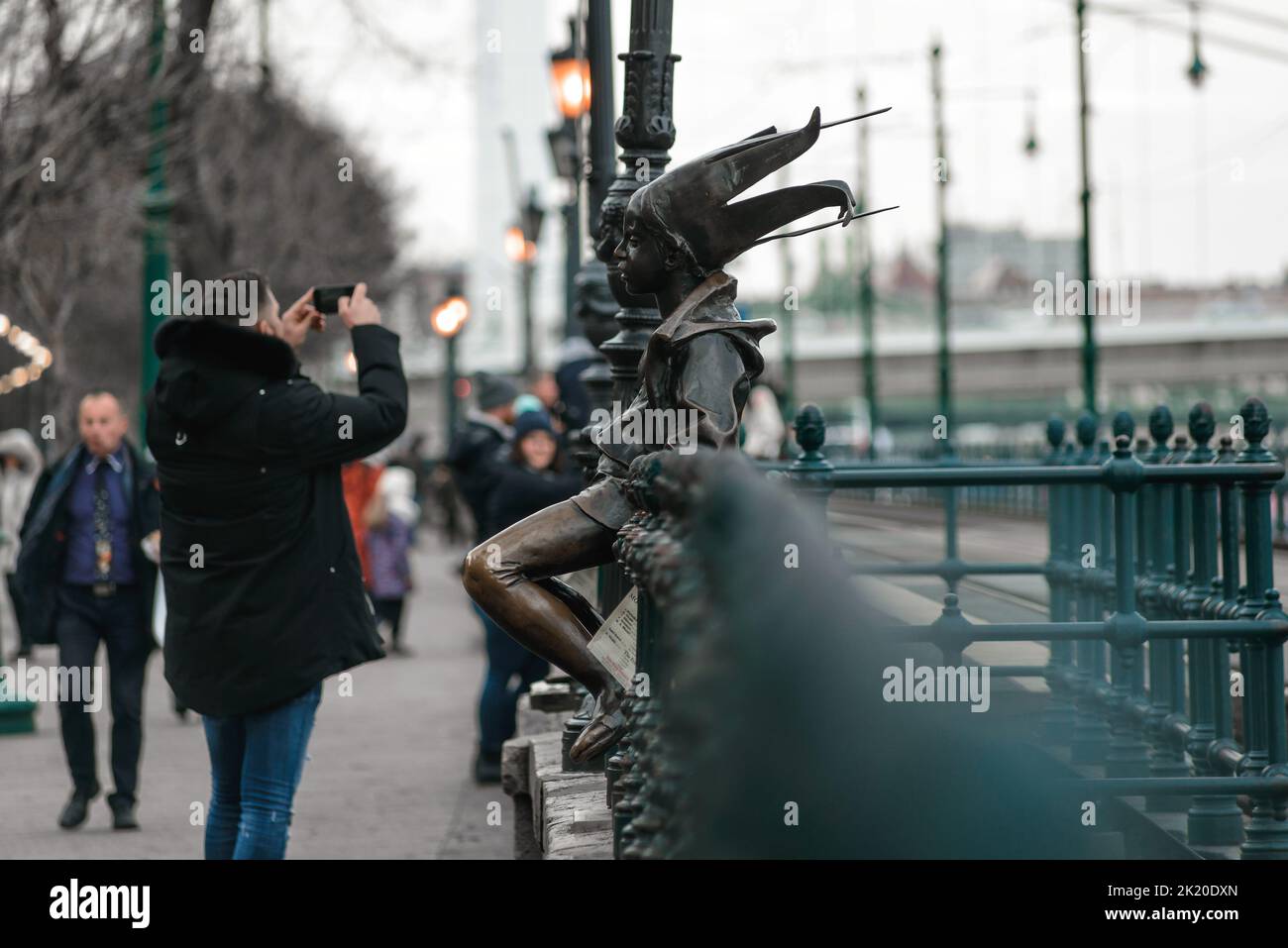 Budapest, Ungheria - 28 dicembre 2018: Statua della piccola principessa Foto Stock