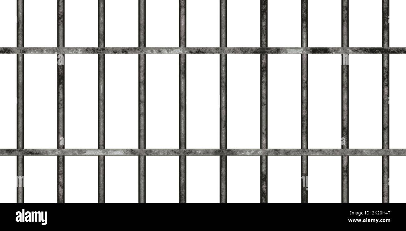 Struttura senza cuciture con barre di prigione in metallo arrugginito isolato su sfondo bianco. Gabbia in acciaio grungy dettagliata inclinabile o recinzione o cancello per recinzione di celle a prigione in ferro Foto Stock Struttura senza cuciture con barre di prigione in metallo arrugginito isolato su sfondo bianco. Gabbia in acciaio grungy dettagliata inclinabile o recinzione o cancello per recinzione di celle a prigione in ferro Foto Stock
