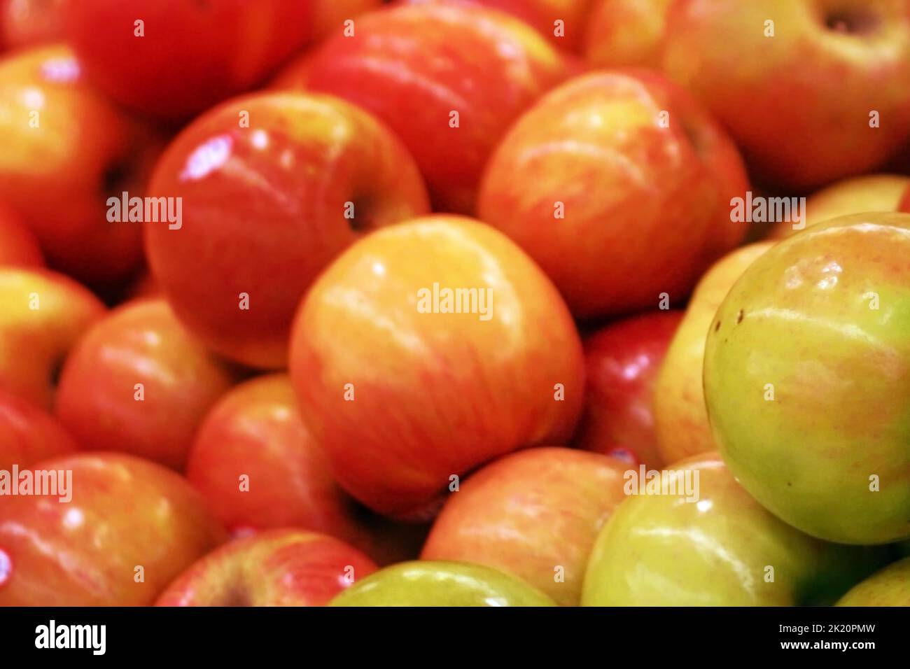 Fattoria di mele rosse e verdi Foto Stock