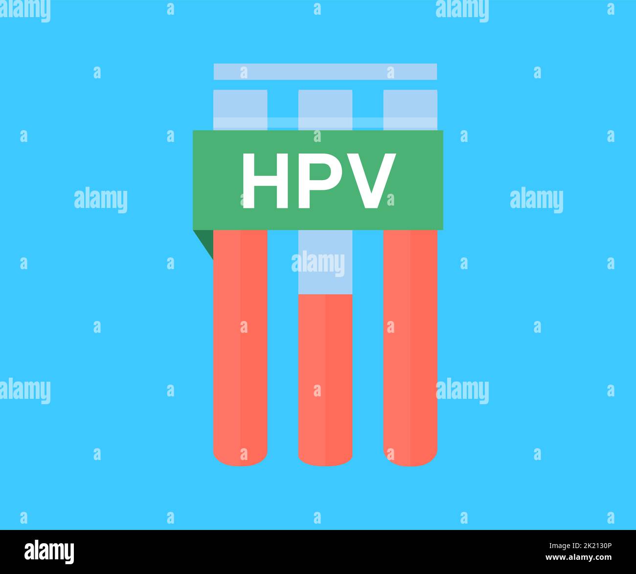 Papillomavirus umano, prevenzione HPV vaccinazione HPV per ridurre il rischio di infezione da virus o oncologia logo design. Concetto di assistenza sanitaria. Illustrazione Vettoriale