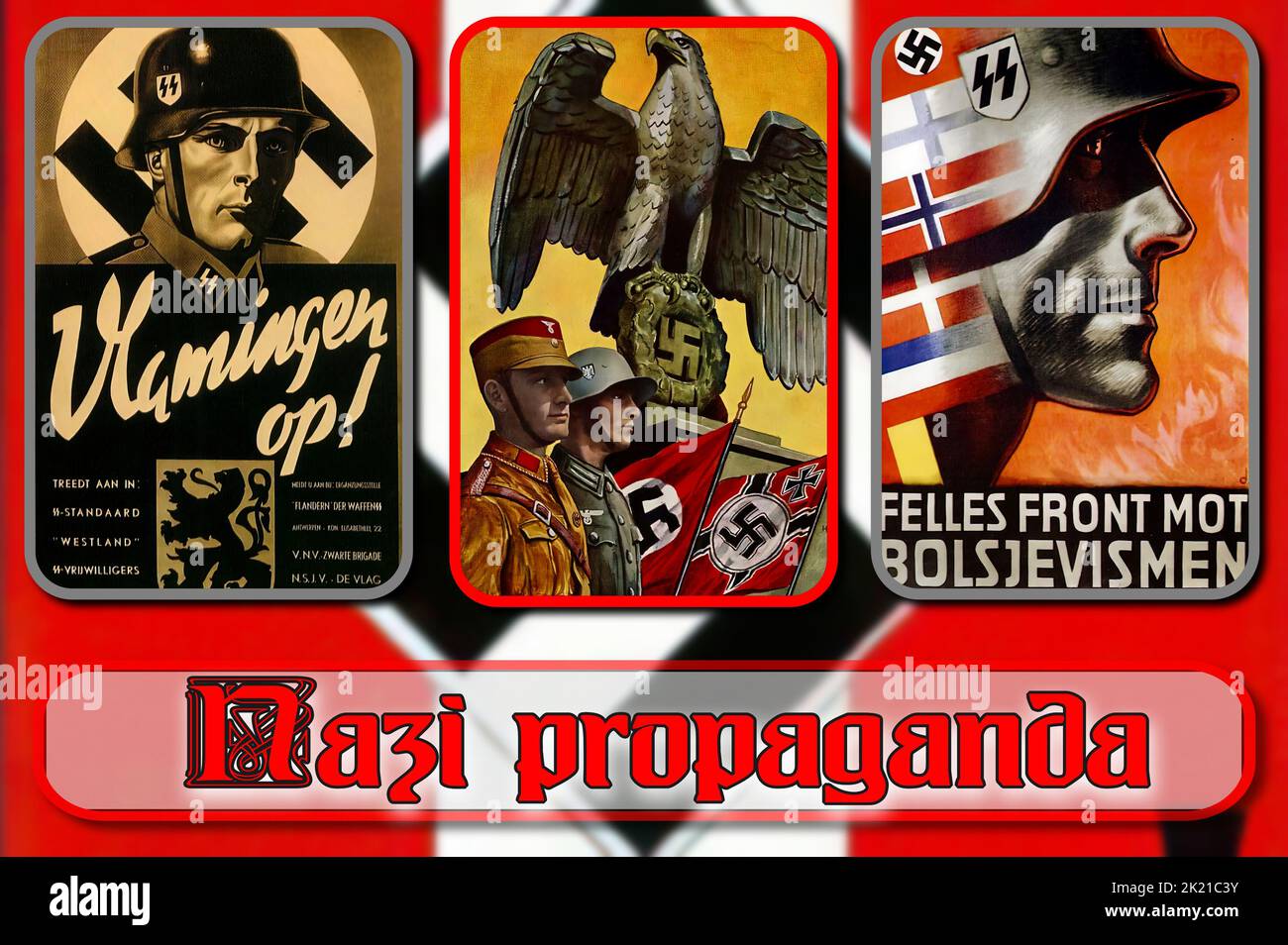 Poster di propaganda nazista stampati durante la seconda guerra mondiale Foto Stock