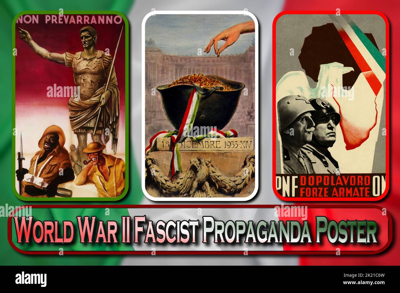 Manifesti di propaganda dell'Italia fascista, durante la seconda guerra mondiale Foto Stock