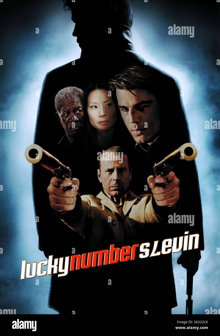 MORGAN FREEMAN, Lucy Liu, Josh Hartnett, Bruce Willis POSTER, numero fortunato SLEVIN, 2006 Foto Stock