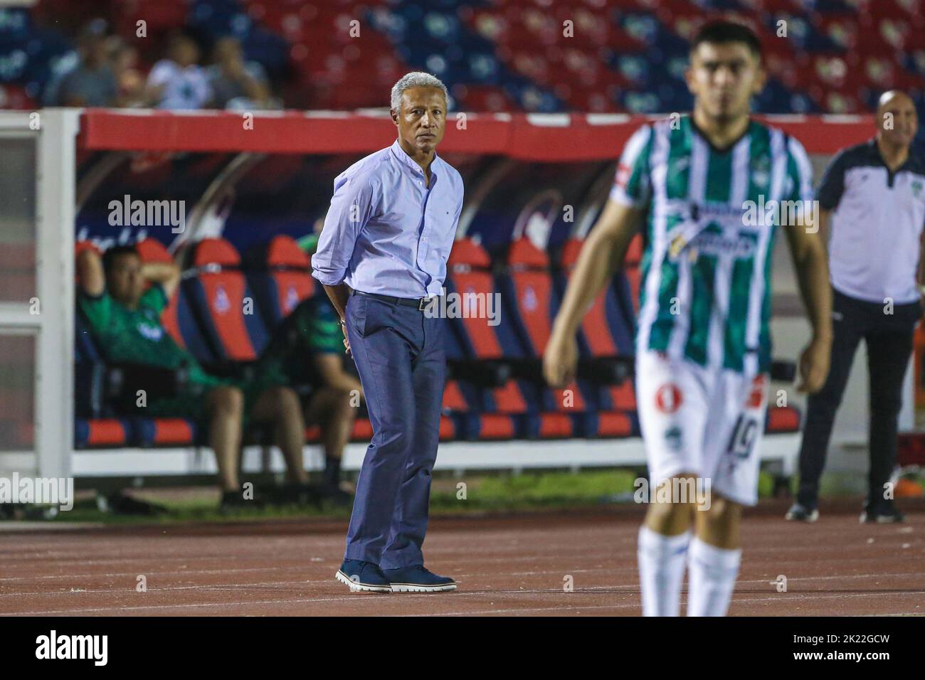 HERMOSILLO MEXICO SETTEMBRE 14: Cimarrones de sonora vs Club Deportivo Tapatío, durante la partita di calcio nel 12th° round del tourn di apertura Foto Stock