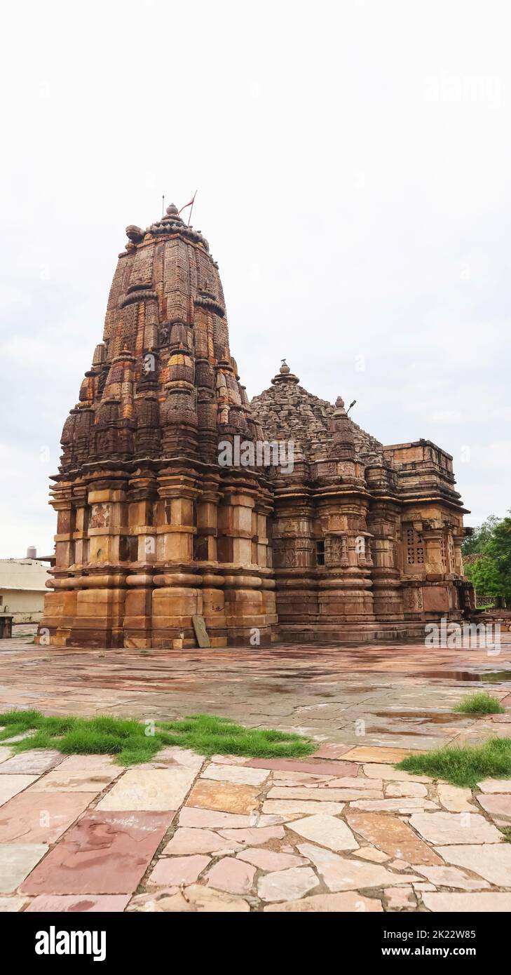 Vista posteriore del vecchio Tempio di Mahakal, Bijolia, Bhilwara, Rajasthan, India. Foto Stock