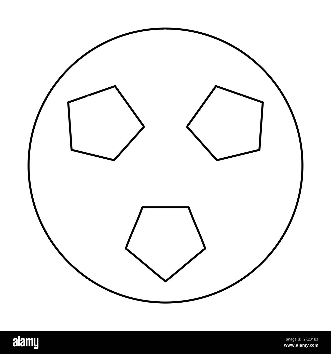 Pallone da calcio. Schizzo. Attrezzature sportive per l'allenamento. Illustrazione vettoriale. Libro da colorare per bambini. Contorno su sfondo bianco isolato. Illustrazione Vettoriale