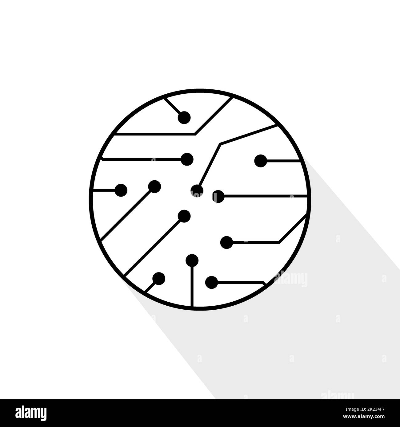 Icona della scheda a microcircuito elettronico. microchip. Illustrazione del vettore isolato Illustrazione Vettoriale