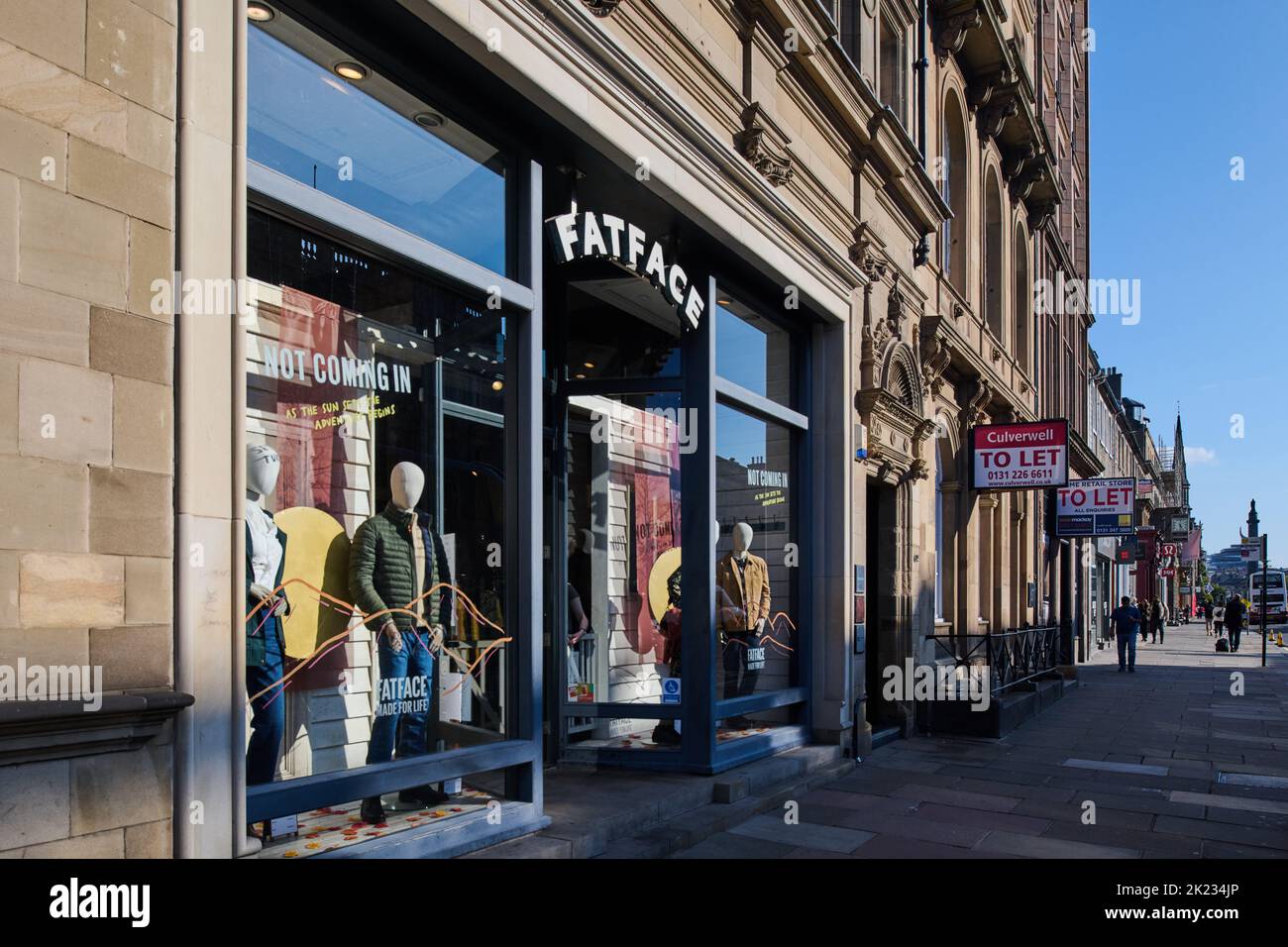 Edimburgo Scozia, Regno Unito 21 settembre 2022. Vista generale di Fat Face su George Street. Credit sst/alamy live news Foto Stock