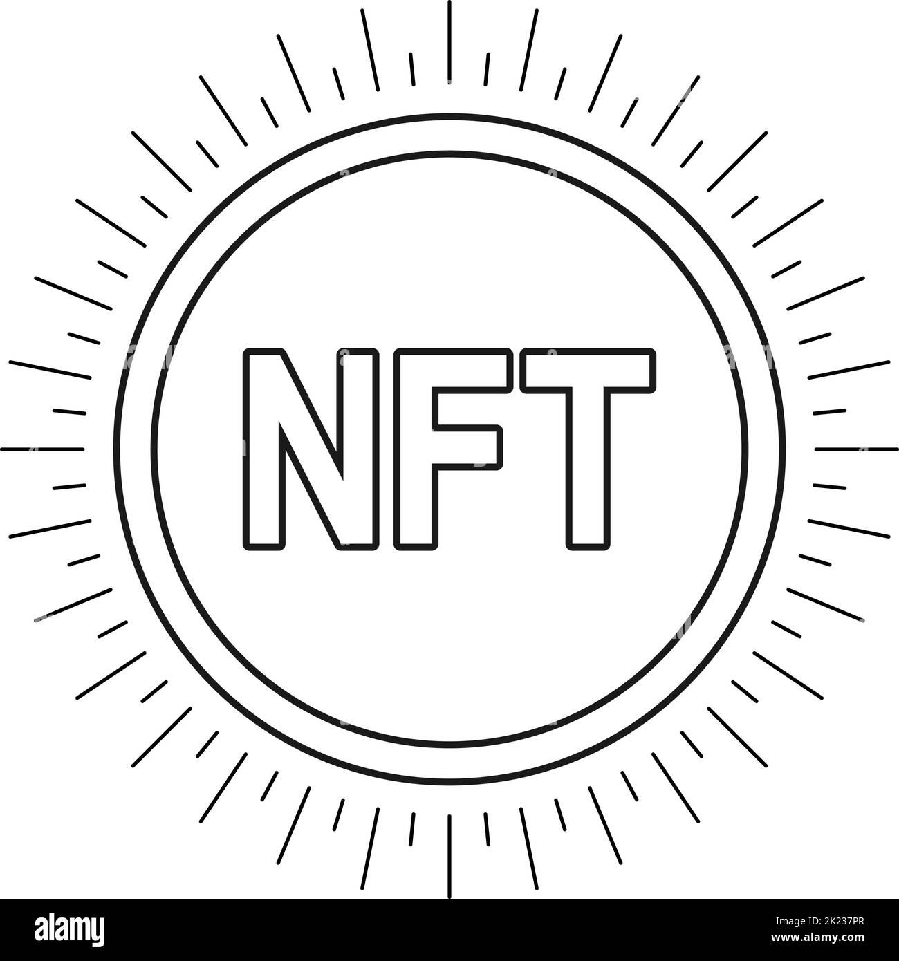 NFT Icon, NFT Collection, Blockchain, Cryptocurrency, innovazione, Moneta . Illustrazione del vettore NFT. Illustrazione Vettoriale