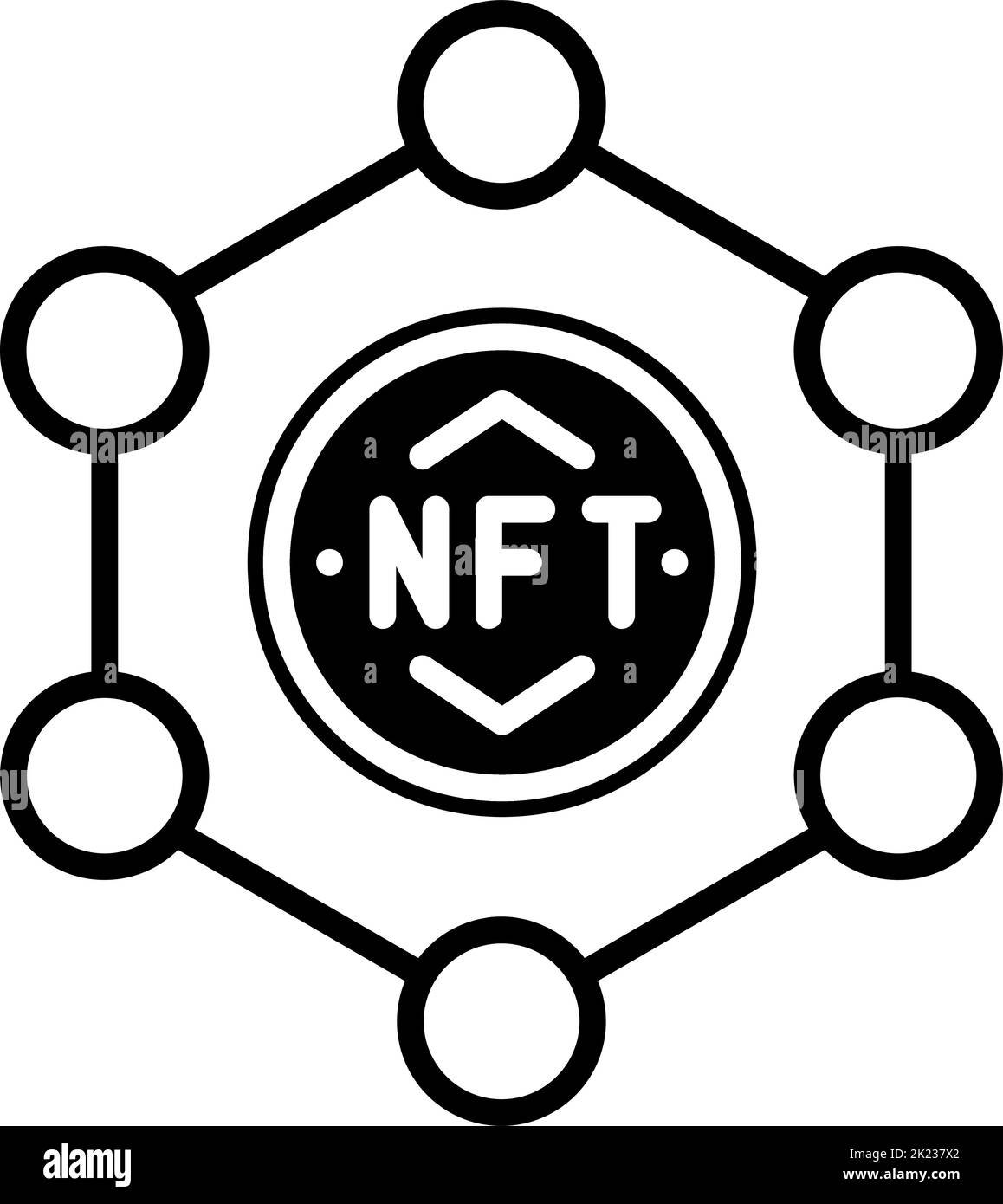 NFT Icon, NFT Collection, Blockchain, Cryptocurrency, innovazione, Moneta . Illustrazione del vettore NFT. Illustrazione Vettoriale