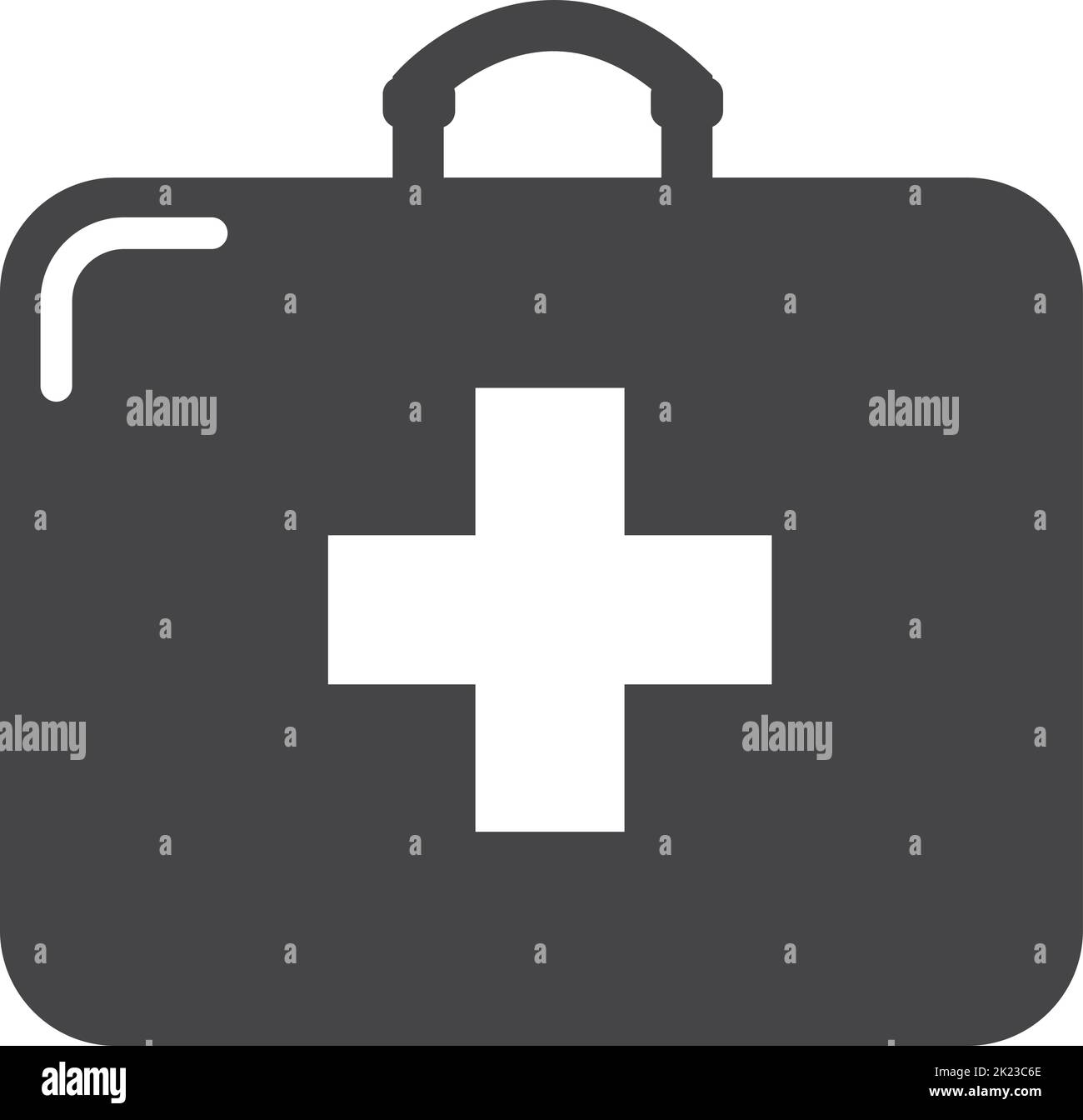 Icona di pronto soccorso illuminata nera. Pacchetto medico Illustrazione Vettoriale