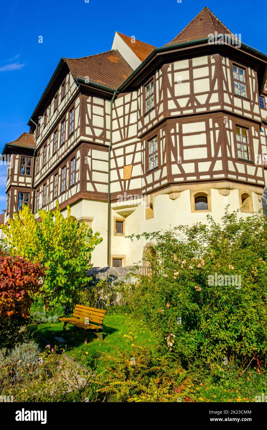 Palazzo residenziale di Urach, edificio gotico e rinascimentale, Bad Urach, Alb Svevo, Baden-Württemberg, Germania, Europa. Foto Stock