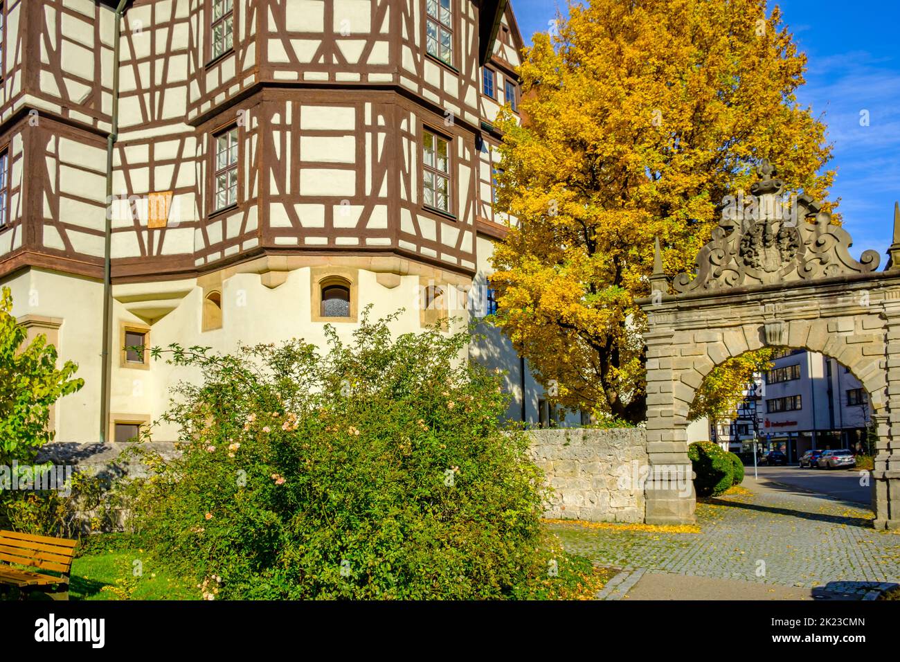 Palazzo residenziale di Urach, edificio gotico e rinascimentale, Bad Urach, Alb Svevo, Baden-Württemberg, Germania, Europa. Foto Stock