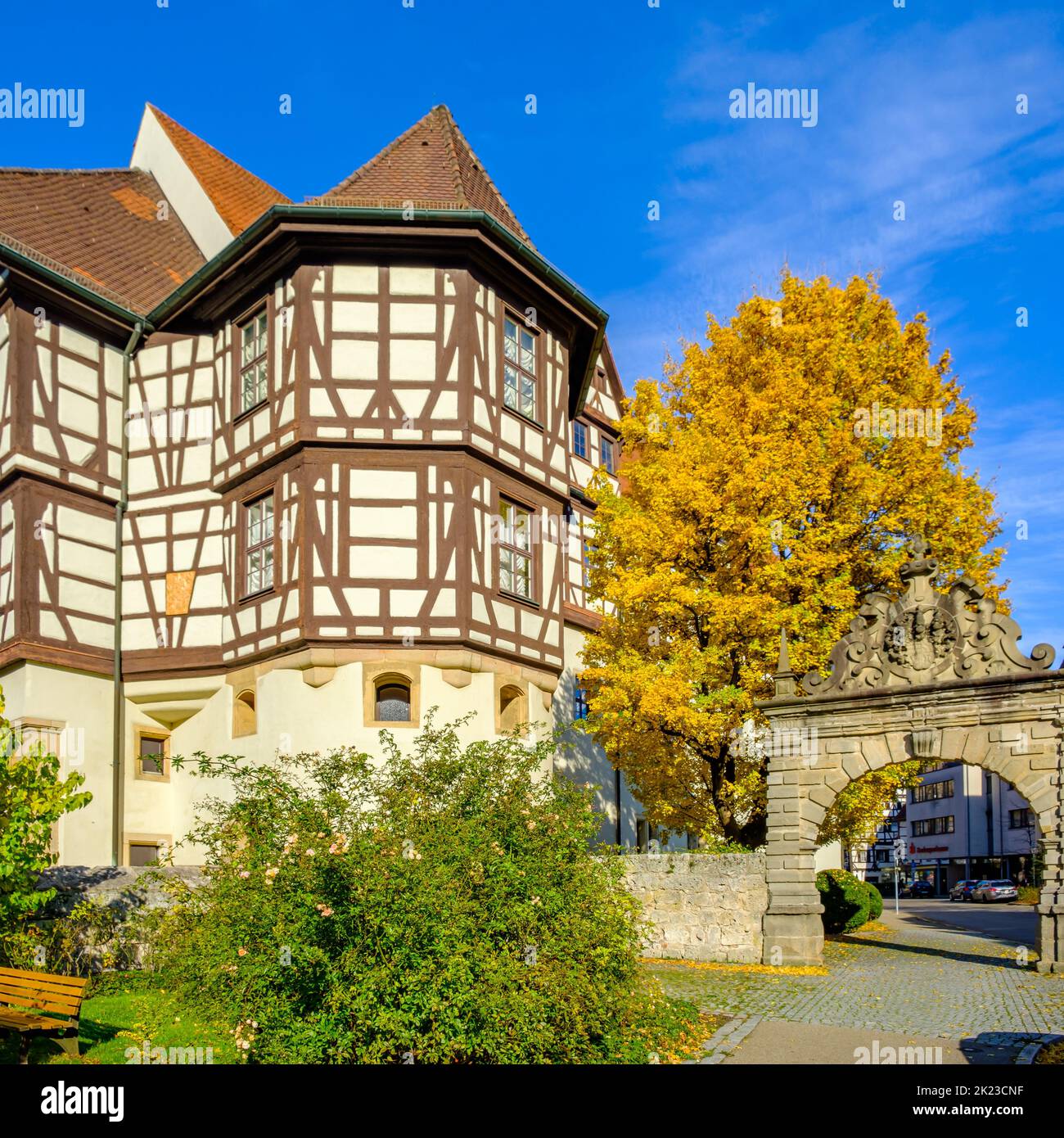 Palazzo residenziale di Urach, edificio gotico e rinascimentale, Bad Urach, Alb Svevo, Baden-Württemberg, Germania, Europa. Foto Stock