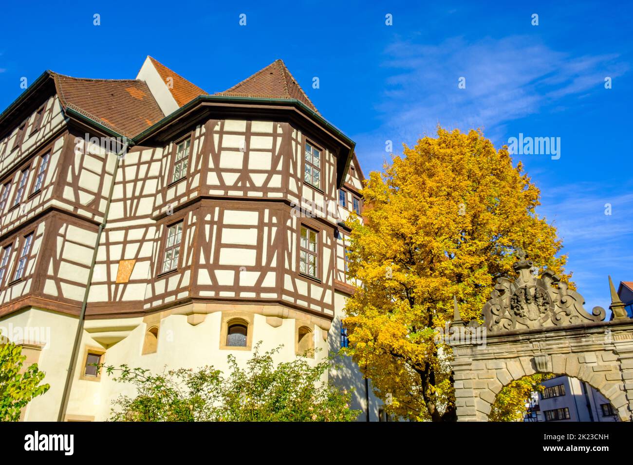 Palazzo residenziale di Urach, edificio gotico e rinascimentale, Bad Urach, Alb Svevo, Baden-Württemberg, Germania, Europa. Foto Stock